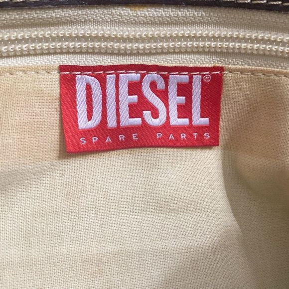 Vintage Diesel Brown Leather Shoulder Medium Satchel Bag - Picture 6 of 11